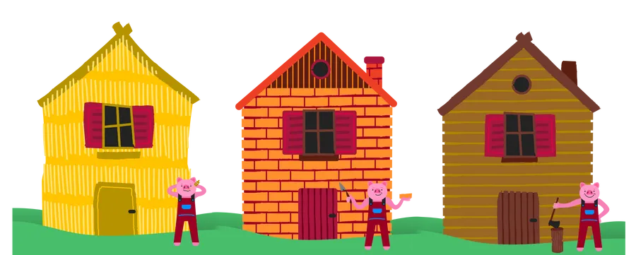 three little pigs houses template