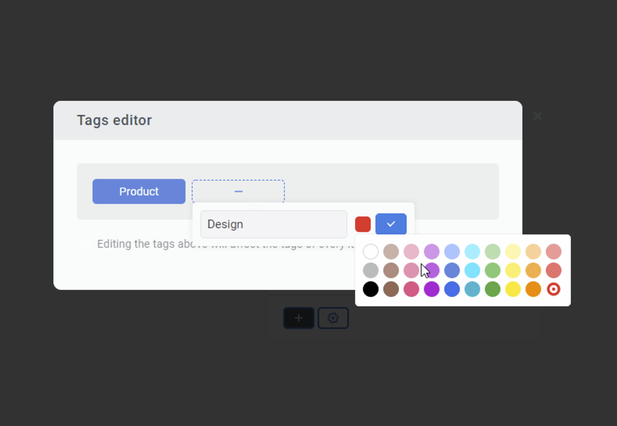 Illustration Cards tags editor